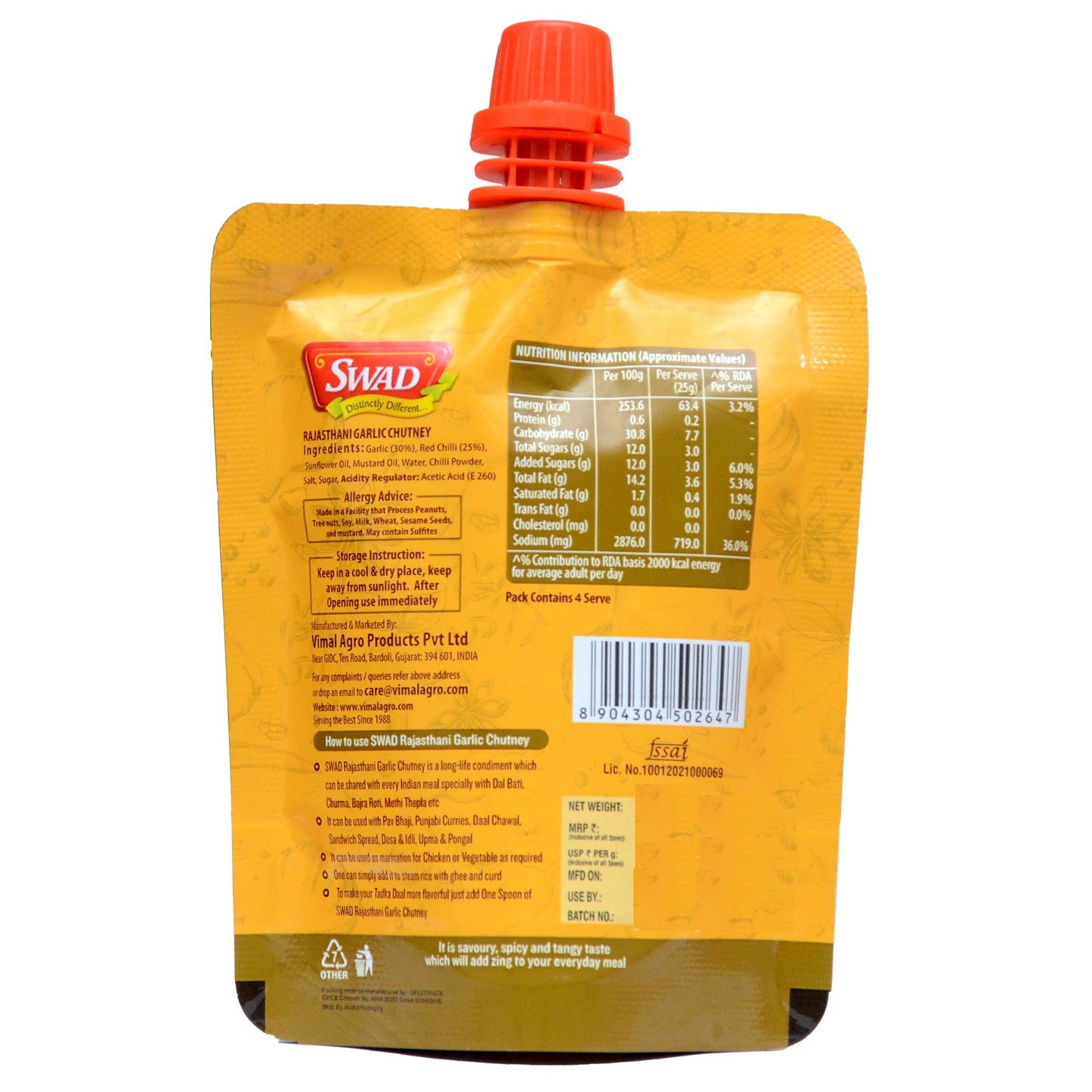 SWAD Rajasthani Garlic Chutney-100g - Pack of 2