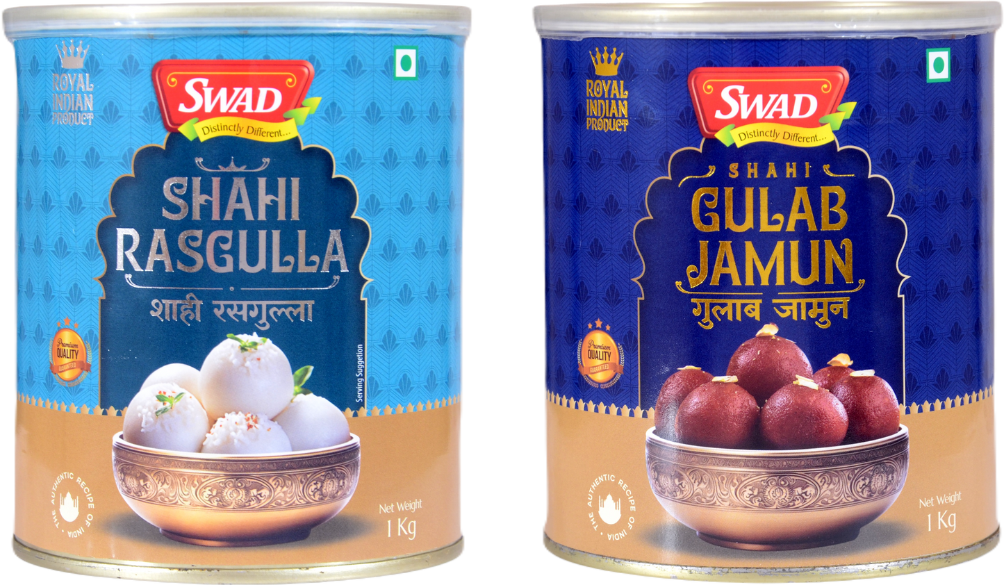 SWAD Combo Pack of Shahi Rasgulla & Gulab Jamun 1kg each