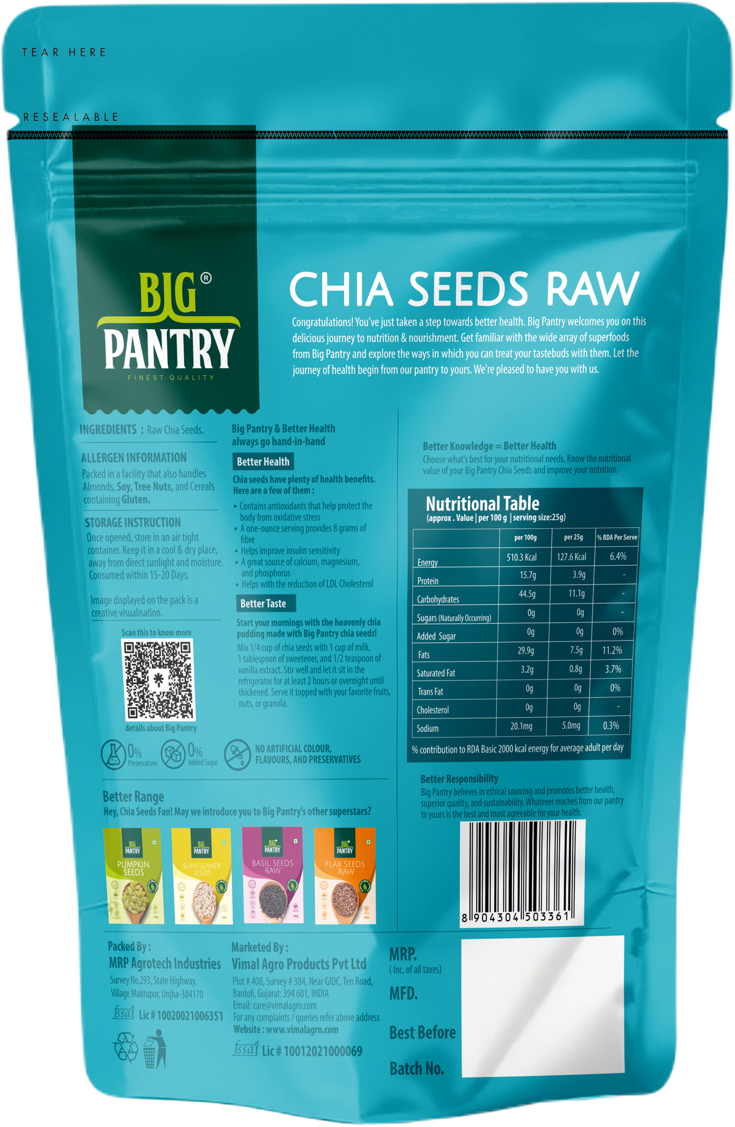 BIG PANTRY Chia Seeds 500g