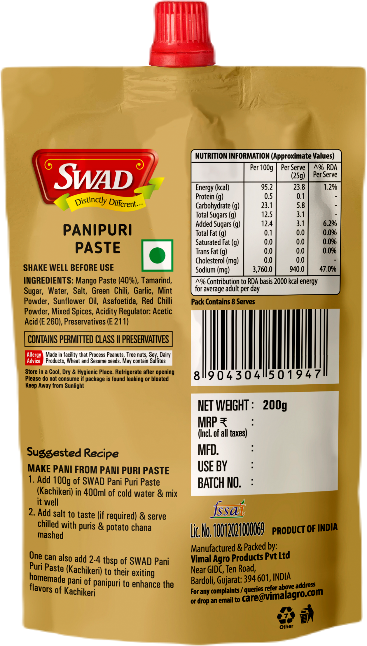 SWAD PaniPuri Mix 200g-Pack of 2