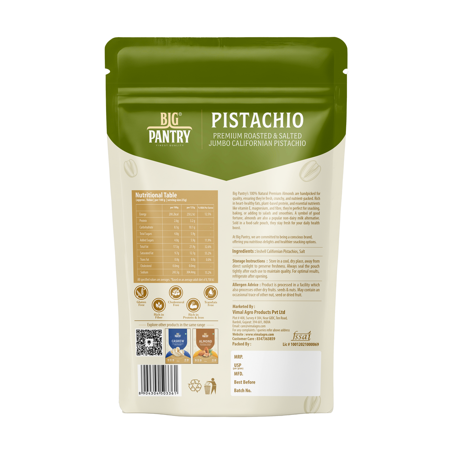 BIG PANTRY Pistachio 200g
