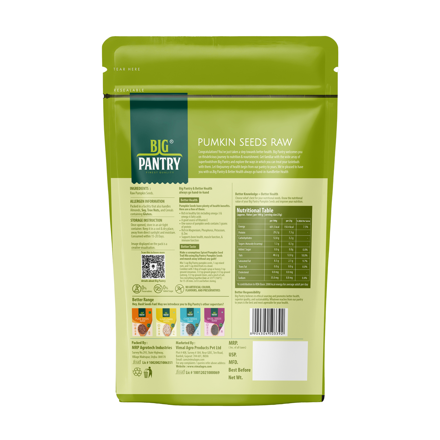 BIG PANTRY Pumpkin Seeds 200g
