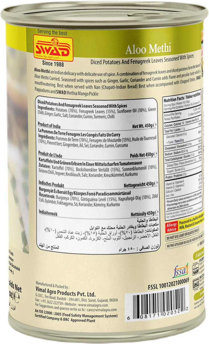 SWAD Ready to Eat Aloo Methi 450g