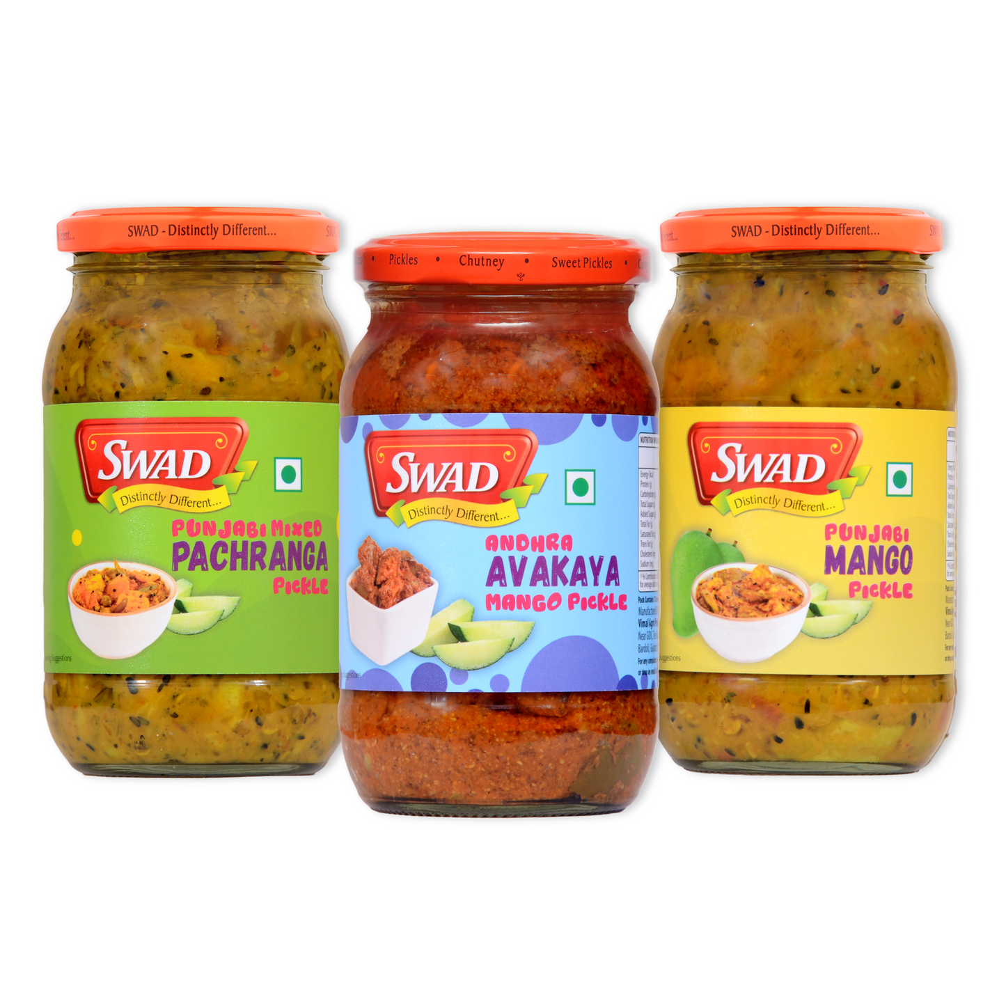 SWAD Combo Pack of Punjabi Pachranga|Andhra Avakaya|Punjabi Mango Pickle 400g