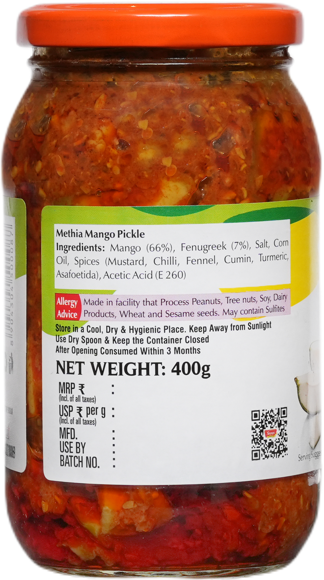 SWAD Methia Mango Pickle 400g