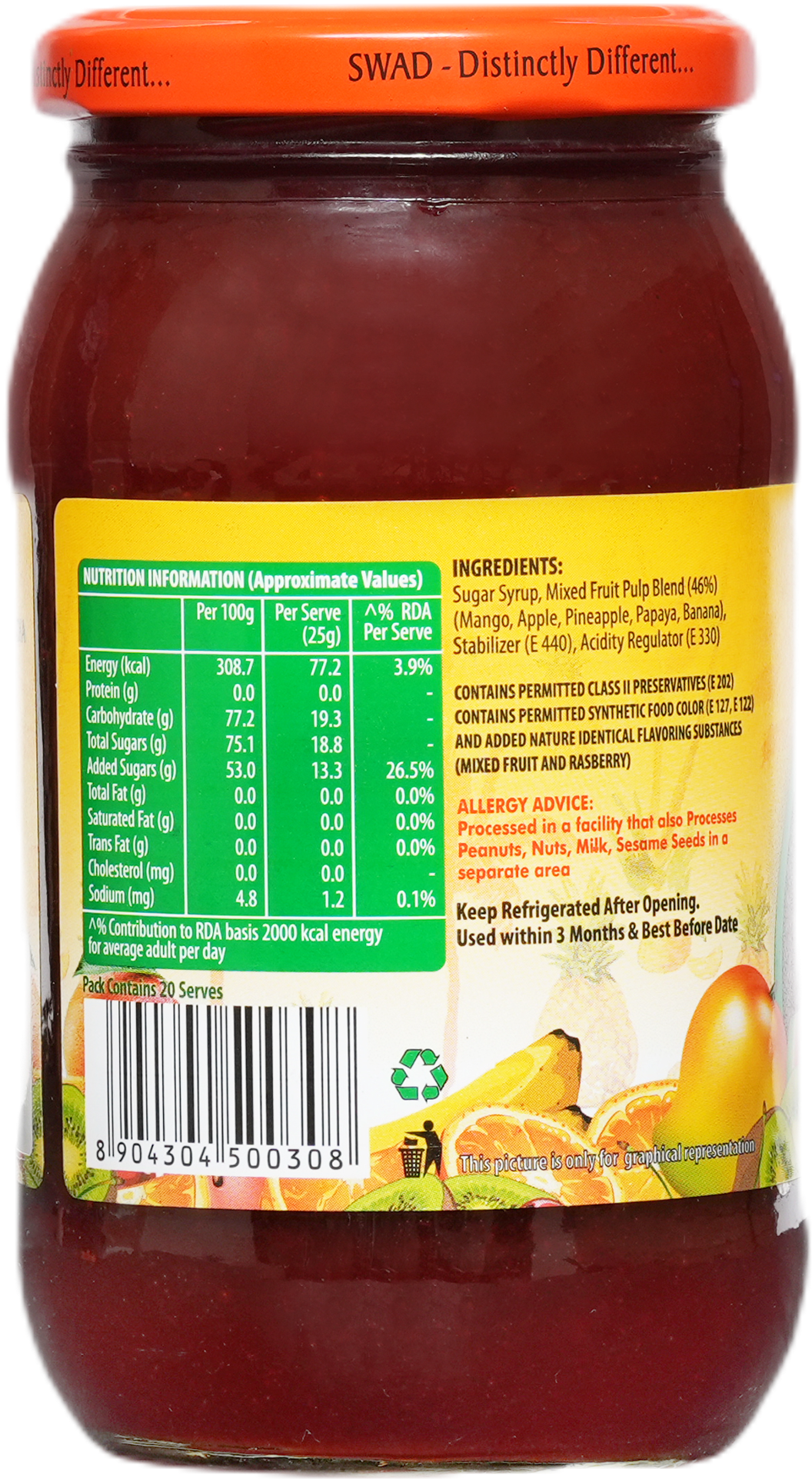 SWAD Mixed Fruit Jam 500g