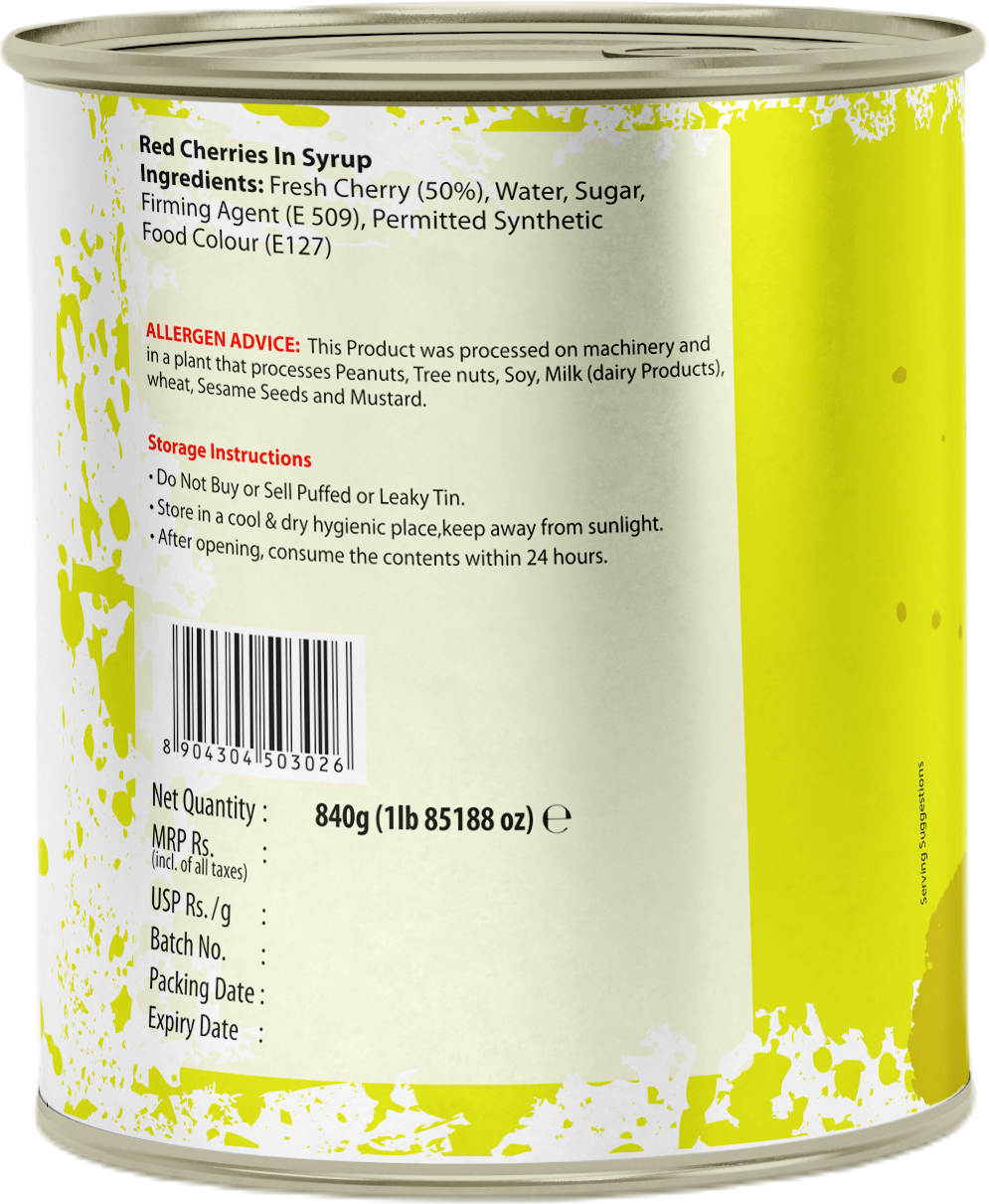 SWAD Red Cherries in Syrup- 840g