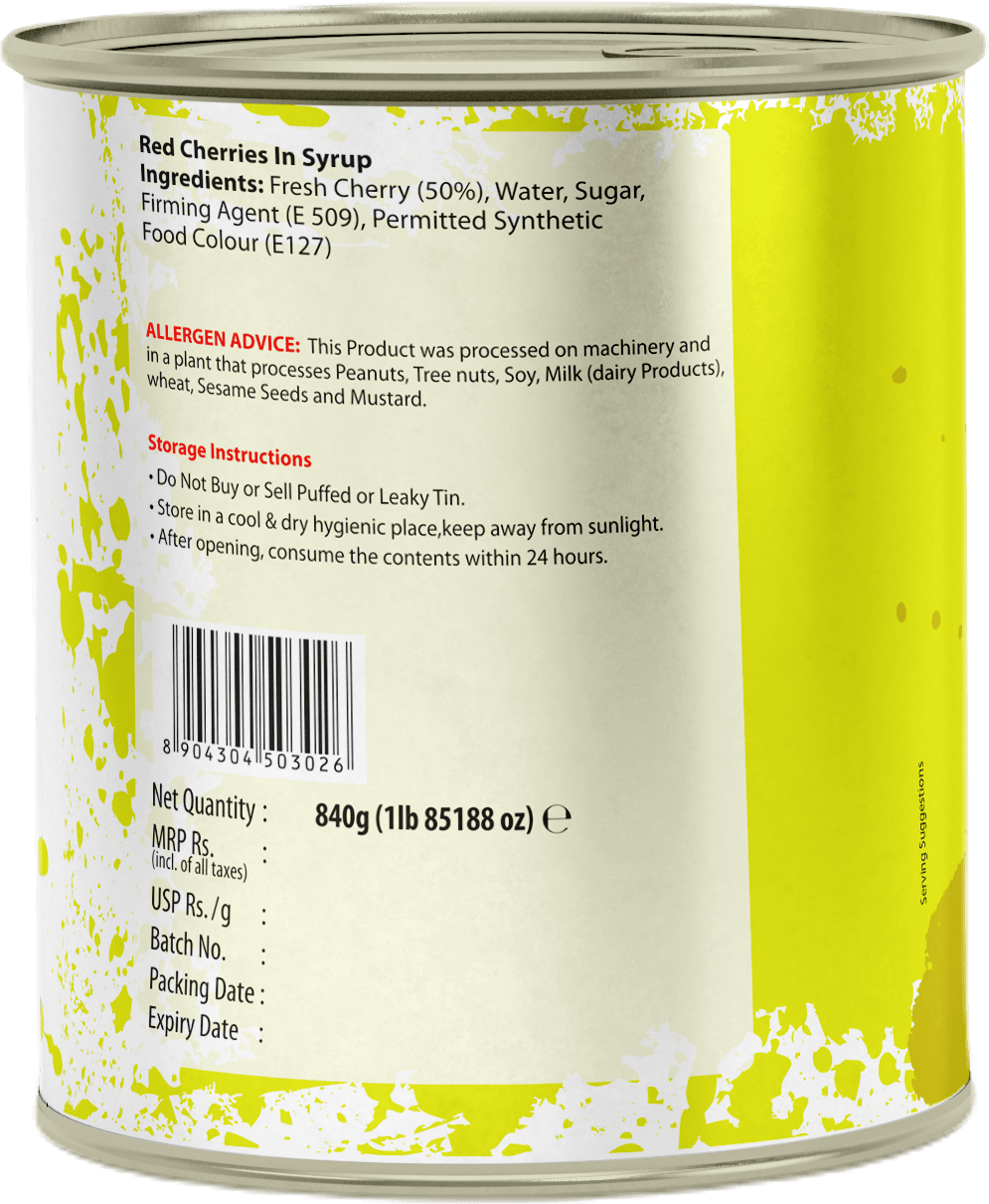 SWAD Red Cherries in Syrup- 840g