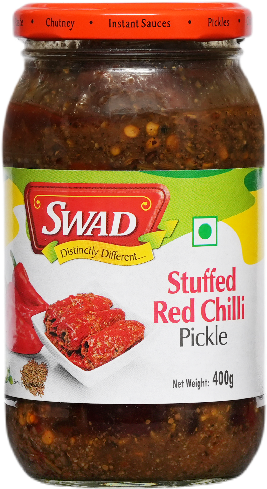 SWAD Stuffed Red Chilli Pickle- 400g