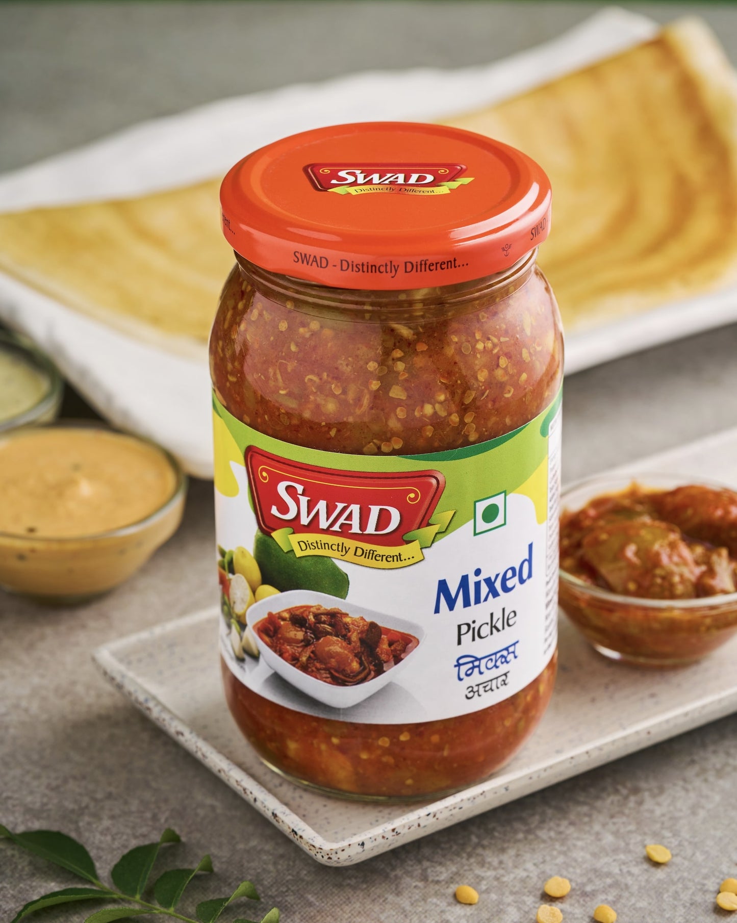 SWAD Combo Pack of Green Chilli Pickle|Mango Pickle|Mixed Pickle 400g|Gorkeri 500g