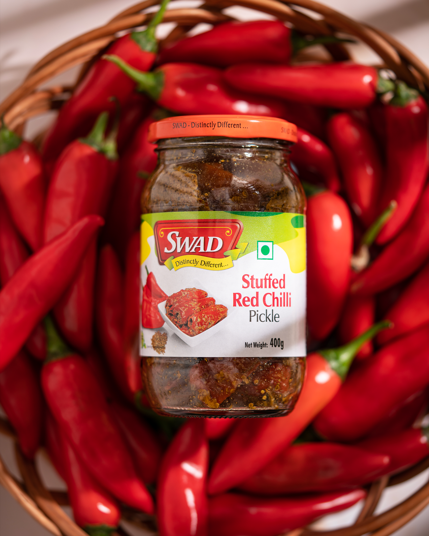 SWAD Stuffed Red Chilli Pickle- 400g