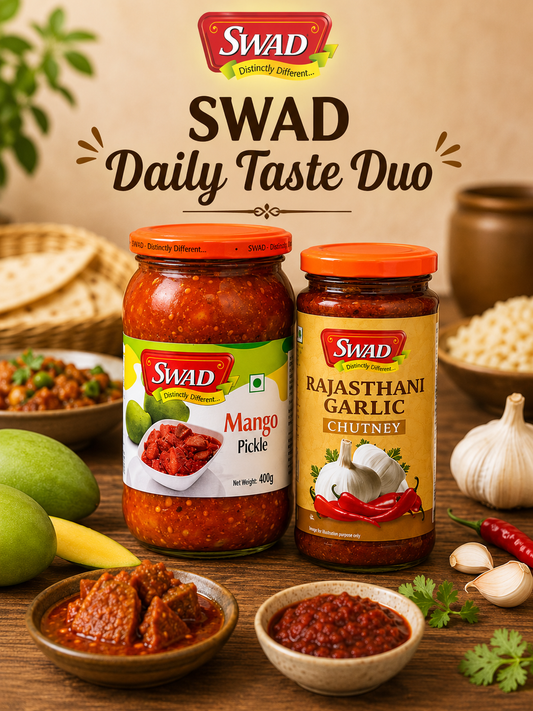 Daily Taste starter combo: Mango Pickle 400g & garlic chutney 250g