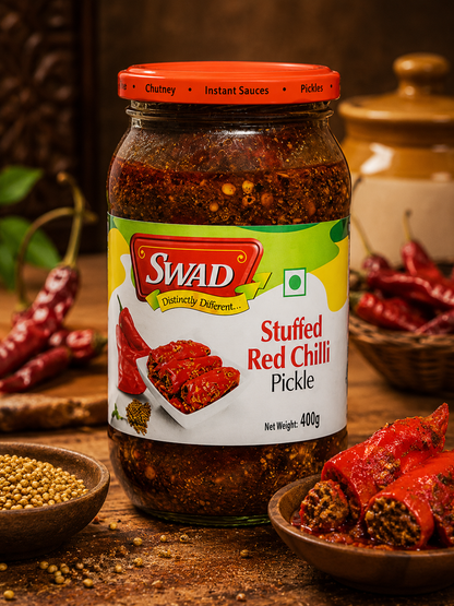 SWAD Stuffed Red Chilli Pickle- 400g
