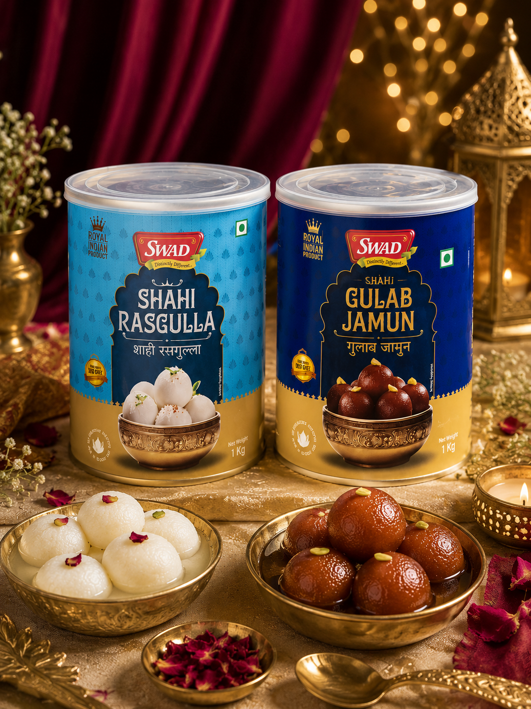 SWAD Combo Pack of Shahi Rasgulla & Gulab Jamun 1kg each