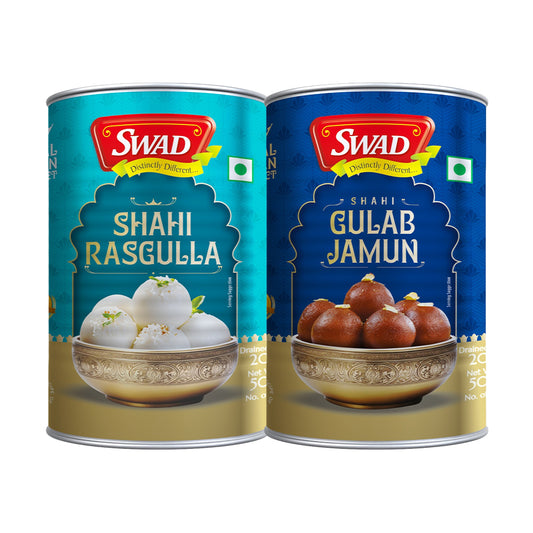 SWAD Combo Pack of Shahi Rasgulla & Gulab Jamun 500g each