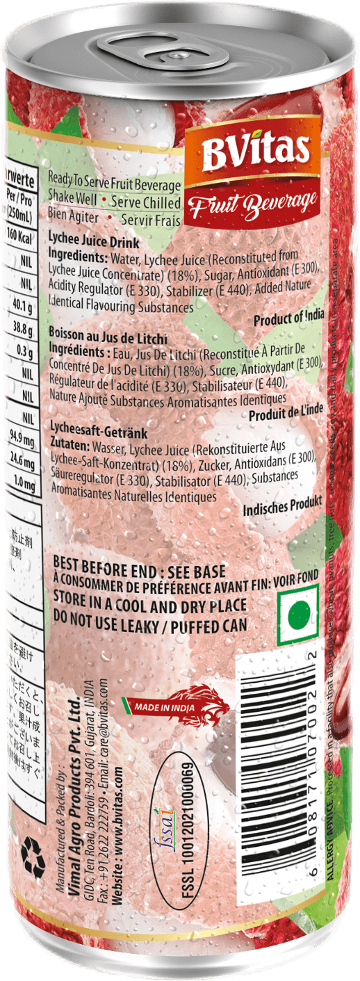 Bvitas Lychee Juice 250ml