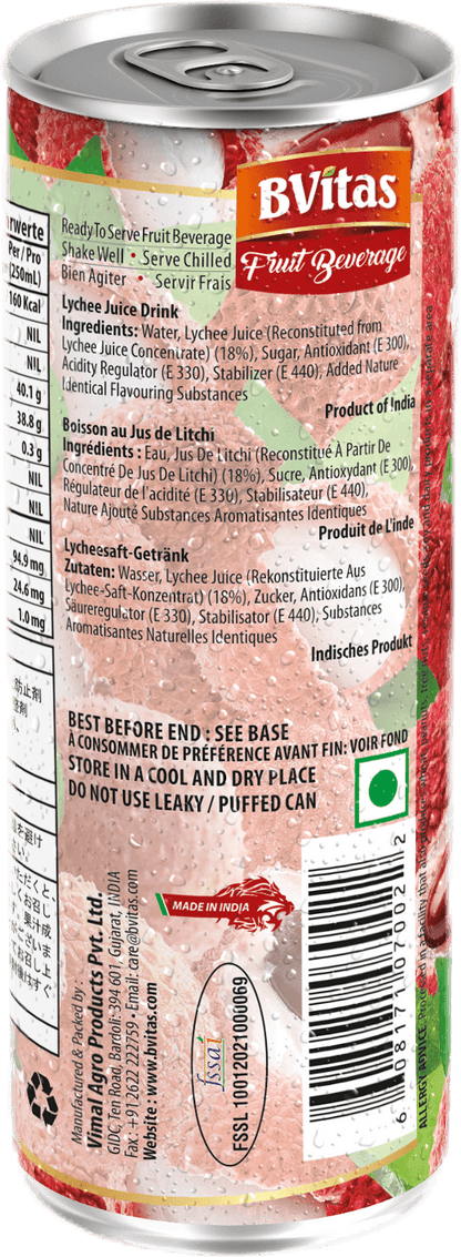 Bvitas Lychee Juice 250ml