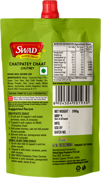 SWAD Chatpatey Chaat Chutney 200g-Pack of 2