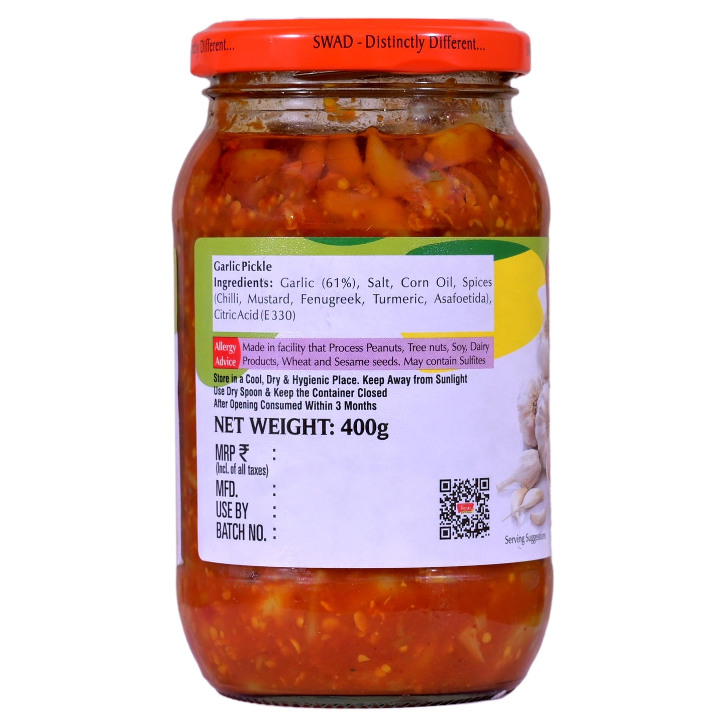 SWAD Combo Pack of Garlic Pickle in Olive| Garlic Pickle| Schezwan Chutney| Rajasthani Garlic Chutney