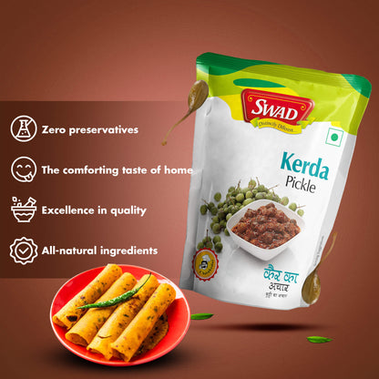 SWAD Mango,Mixed,Green Chilli,Kerda,Garlic,Chhundo,Gorkeri & Sweetlime Pickle 200g- Pack of 8 (1 Piece of each)