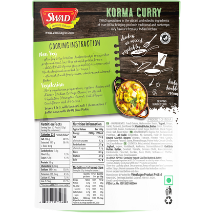 SWAD Korma Curry Sauce 250g ( BUY 1 GET 1 )