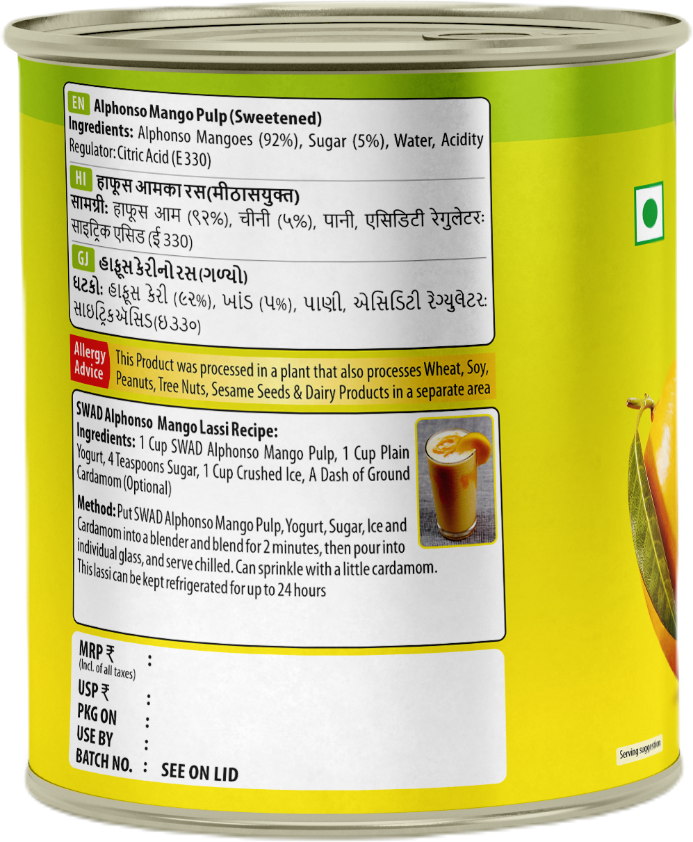 SWAD Alphonso Mango Pulp 850g