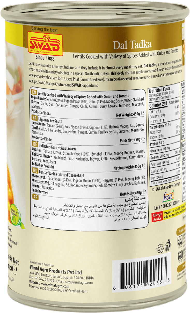 SWAD Ready to Eat Dal Tadka 450g