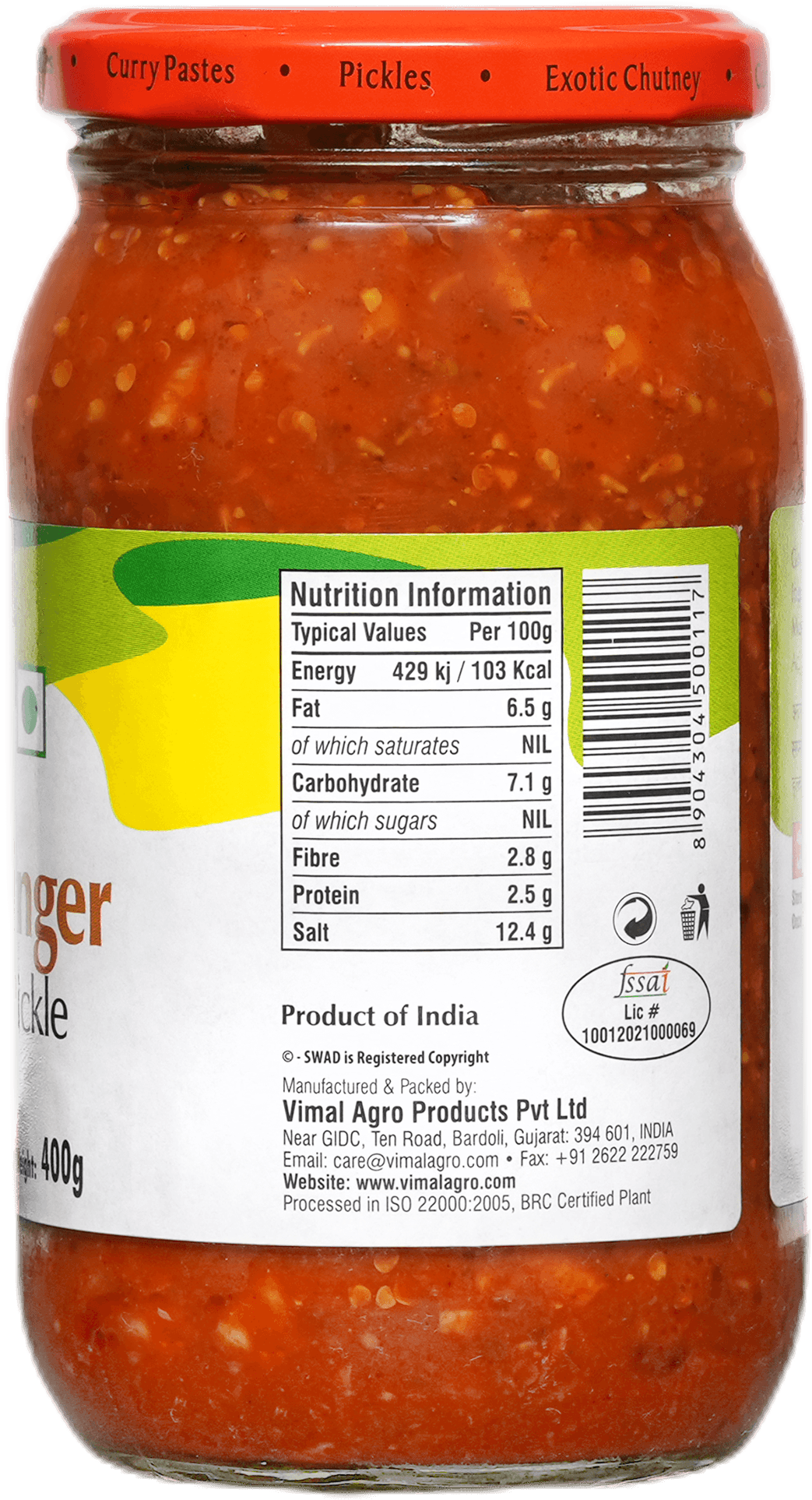 SWAD Ginger Pickle 400g