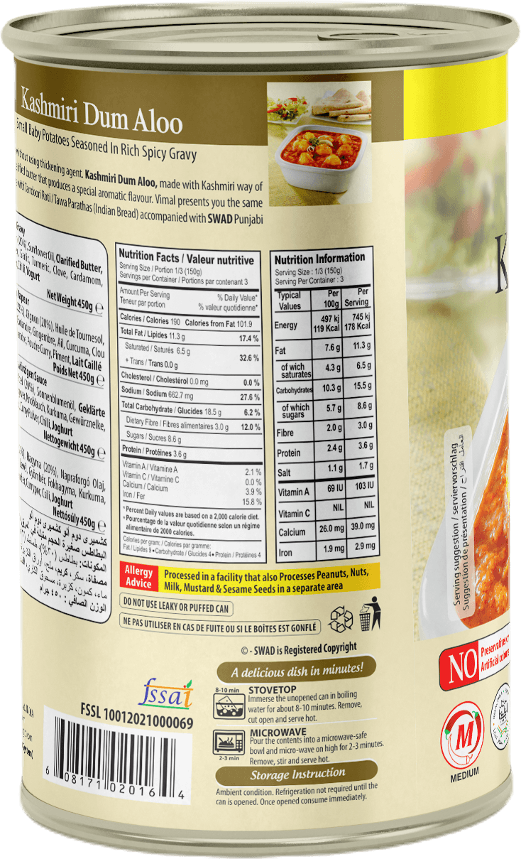 SWAD Ready to Eat Kashmiri Dum Aloo 450g