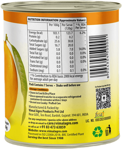 SWAD Combo Pack of Kesar Mango Pulp No added Sugar & Kesar Mango Pulp Sweetened 850g