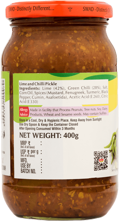 SWAD Lime & Chilli Pickle 400g