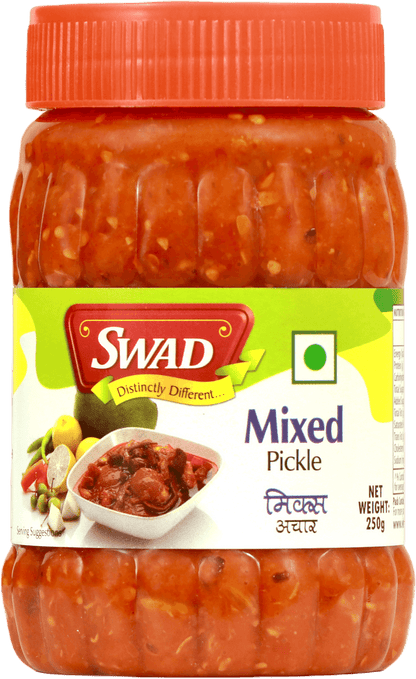 SWAD Combo Pack of Mango Pickle 250g|Mixed Pickle 250g|Gorkeri 280g|Sweetlime 280g
