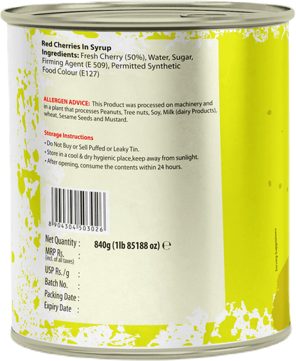 SWAD Red Cherries in Syrup- 840g