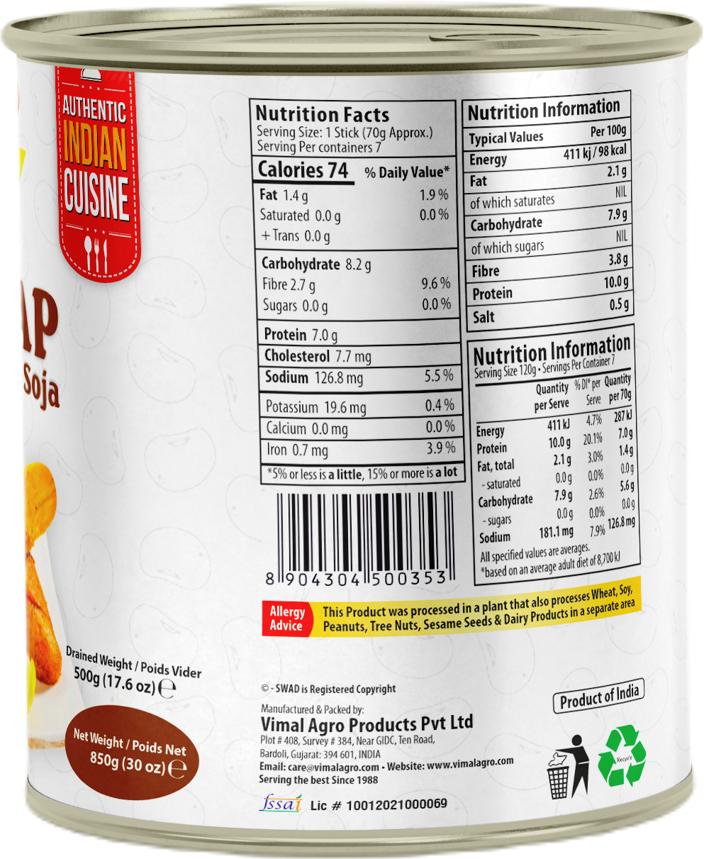 SWAD Soya Chaap 850g (Vegan)