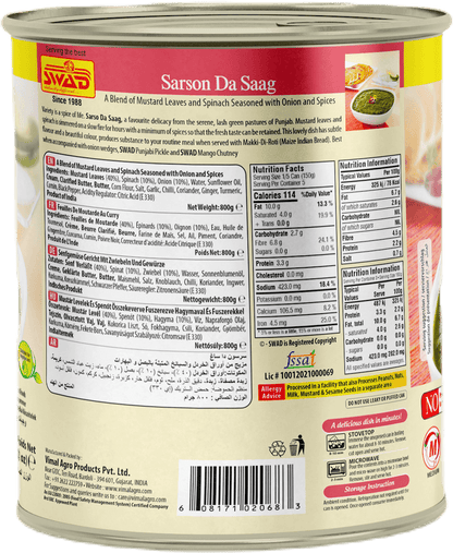 SWAD Ready to Eat Sarson Da Saag 800g