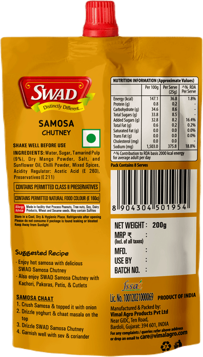 SWAD Samosa Chutney 200g-Pack of 2