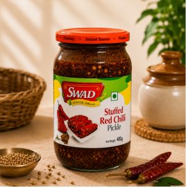 SWAD Stuffed Red Chilli Pickle- 400g