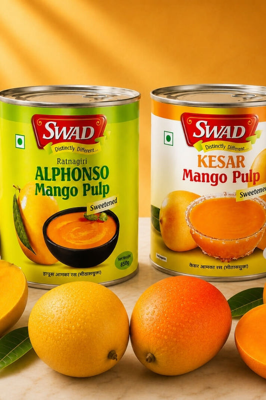 SWAD Combo Pack of Alphonso Mango Pulp 850g & Kesar Mango Pulp 850g