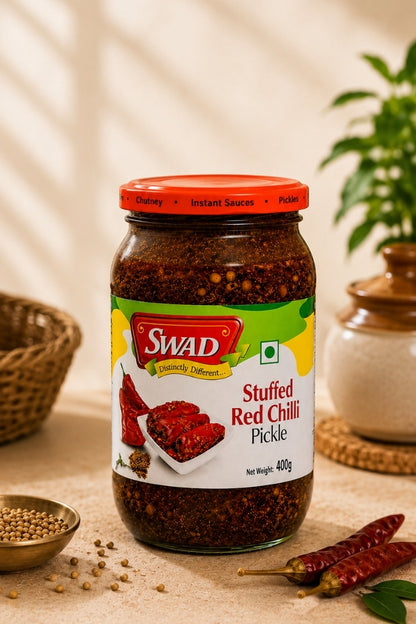 SWAD Stuffed Red Chilli Pickle- 400g