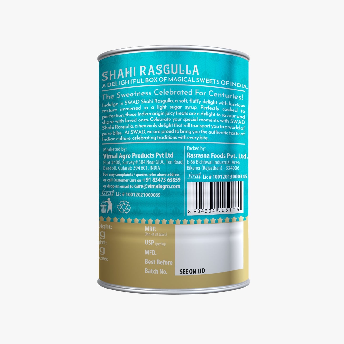 SWAD Shahi Rasgulla 500g
