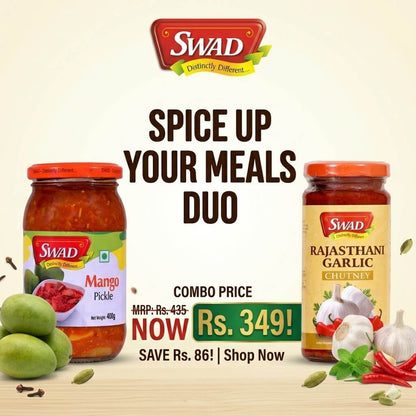 Daily Taste starter combo: Mango Pickle 400g & garlic chutney 250g